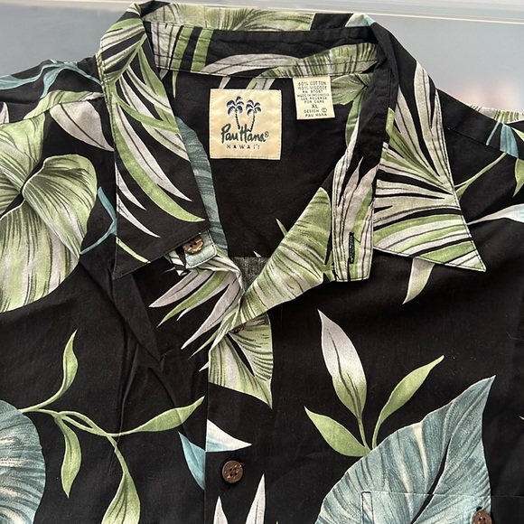 Pau Hana by Tori Richard Hawaiian Palm Fronds Tropical Camp Shirt XL - Picture 3 of 6